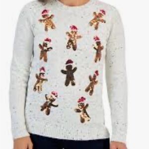 Holiday Gingerbread Man Sweater By Karen Scott Size S New